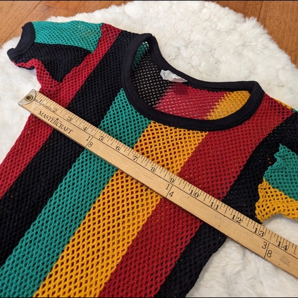 Crochet knit mesh Rasta dress small/medium - Picture 11 of 12